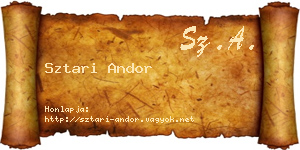 Sztari Andor névjegykártya